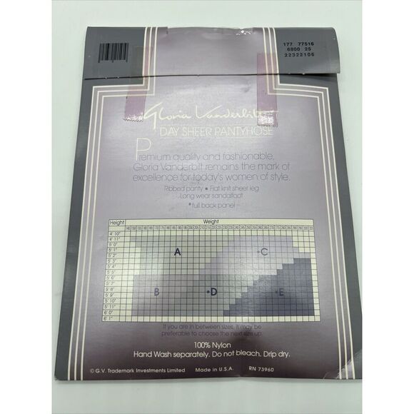 Vintage Gloria Vanderbilt Day Sheer Pantyhose Size C Coffee 100% Nylon - Picture 5 of 8